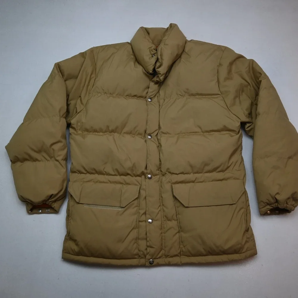 Vtg North Face‎ Down Mens Sierra Puffer Jacket Coat Khaki Beige Large L USA Made